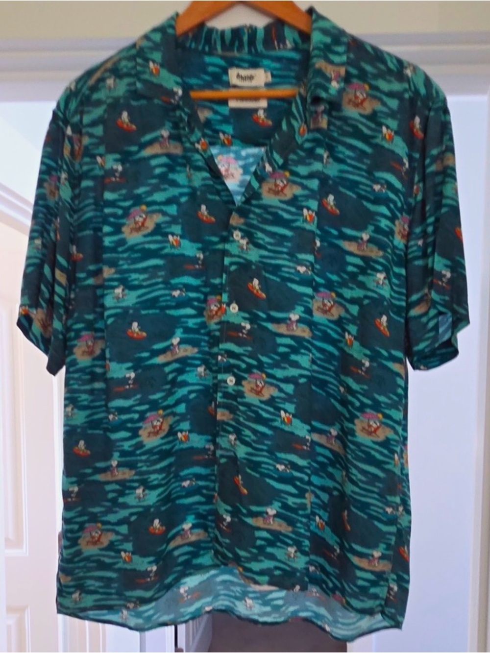 Peanuts Coast Aloha Shirt Ocean by Brava Fabrics,